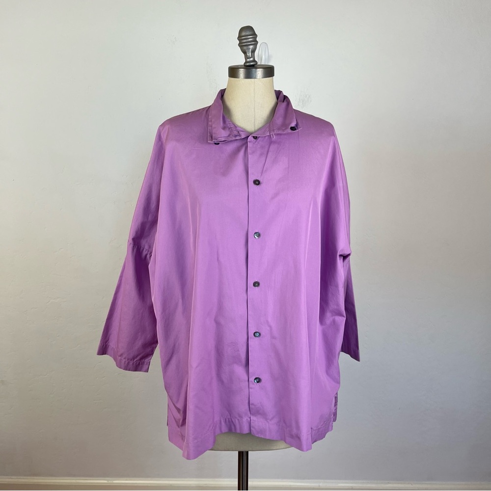 Eskandar Purple Long Sleeve Button Down Shirt